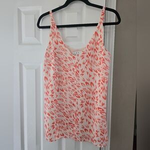 CAbi Flirty Coral Animal Print Sleeveless Cami Tank, Size S